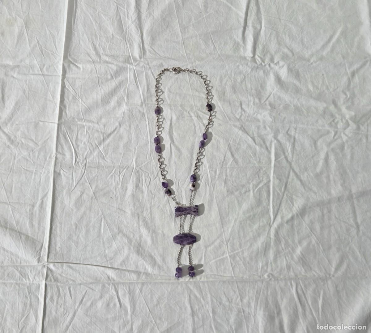 Joyeria: Collar de cuarzo amatista y plata de ley - Foto 1