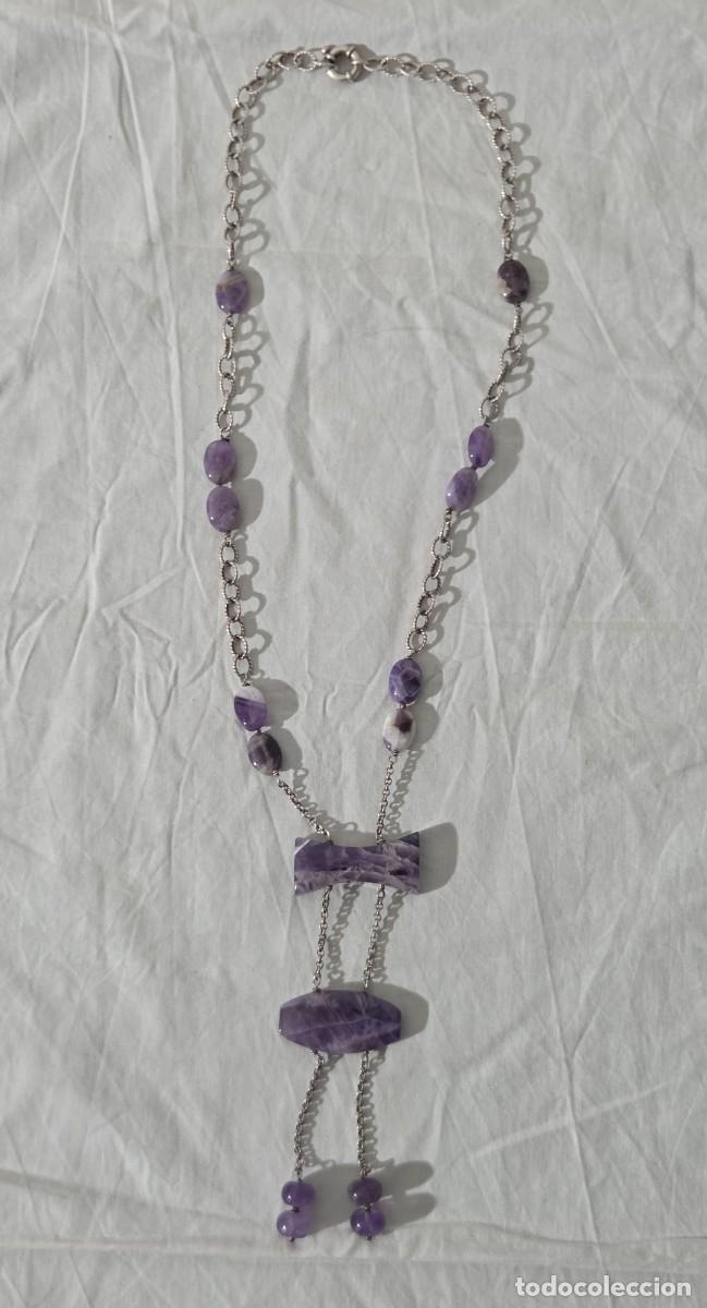 Joyeria: Collar de cuarzo amatista y plata de ley - Foto 2