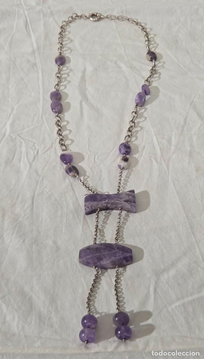 Joyeria: Collar de cuarzo amatista y plata de ley - Foto 3