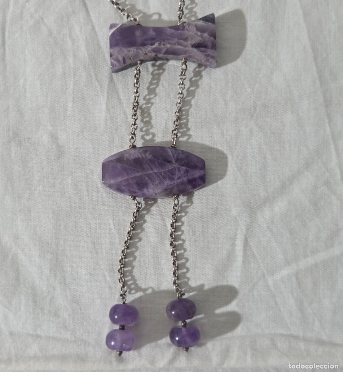Joyeria: Collar de cuarzo amatista y plata de ley - Foto 4