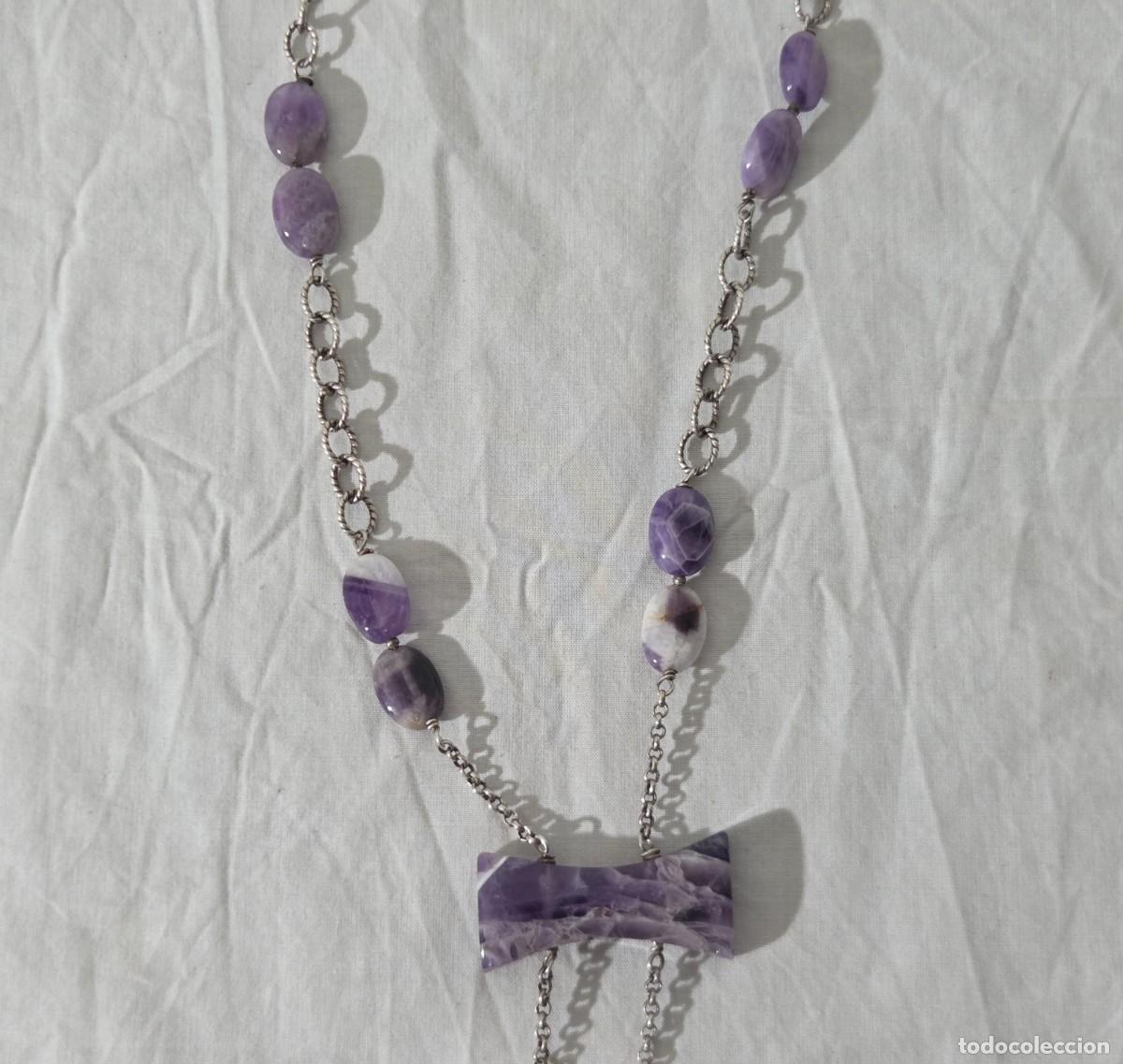 Joyeria: Collar de cuarzo amatista y plata de ley - Foto 5