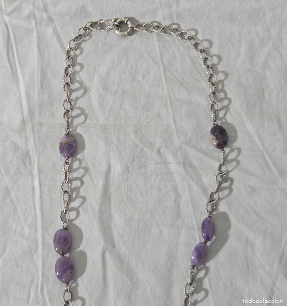 Joyeria: Collar de cuarzo amatista y plata de ley - Foto 6