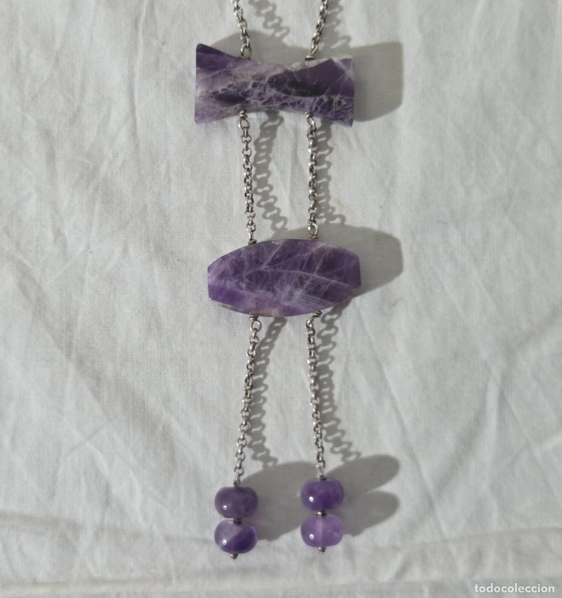 Joyeria: Collar de cuarzo amatista y plata de ley - Foto 8