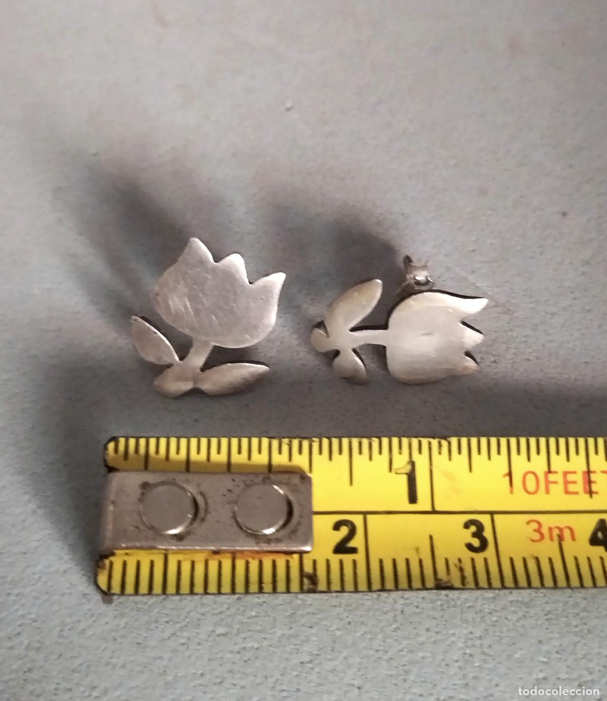 Joyeria: Pendientes de plata de ley, tulip&aacute;n, flor. - Foto 2