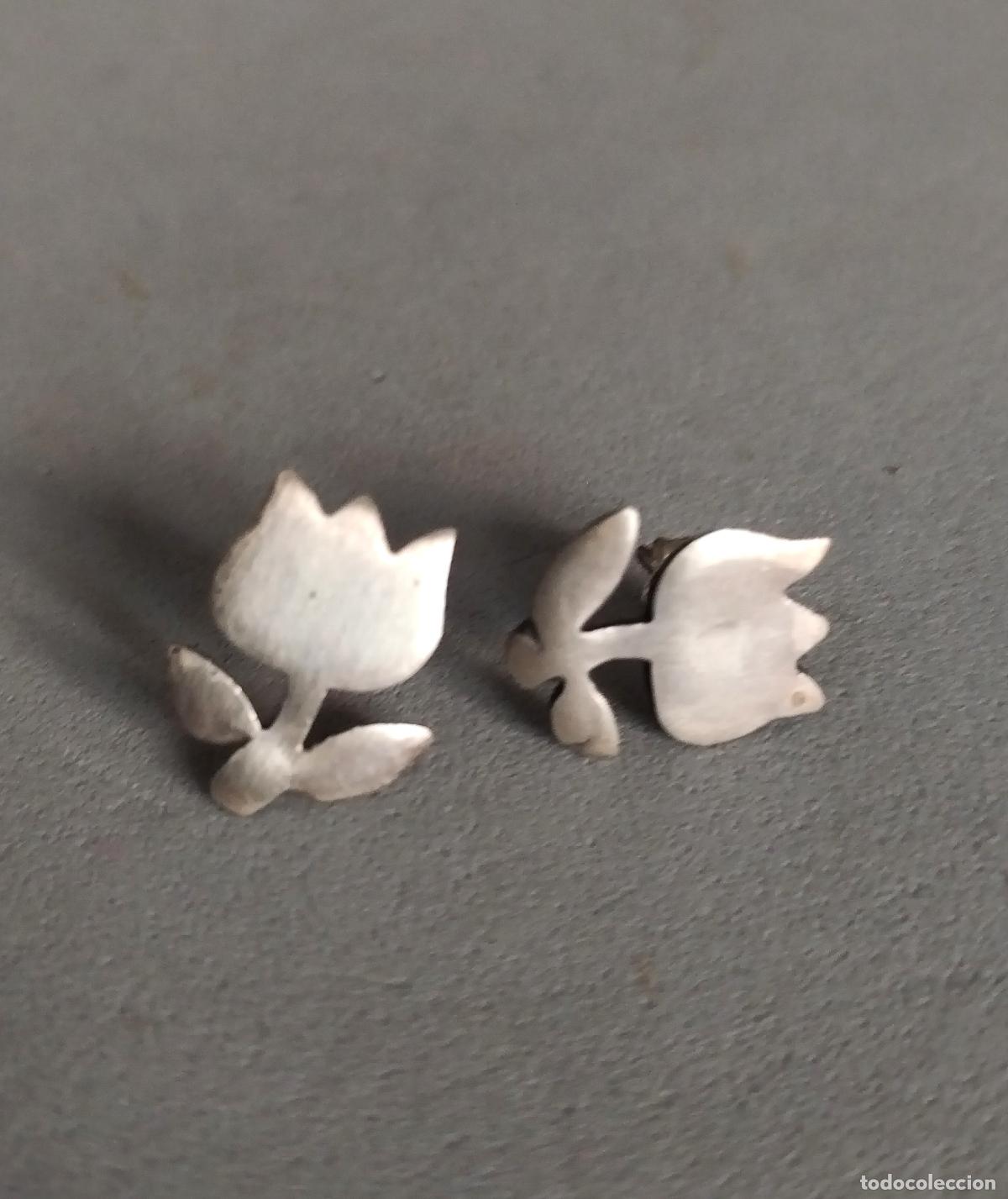 Joyeria: Pendientes de plata de ley, tulip&aacute;n, flor. - Foto 3