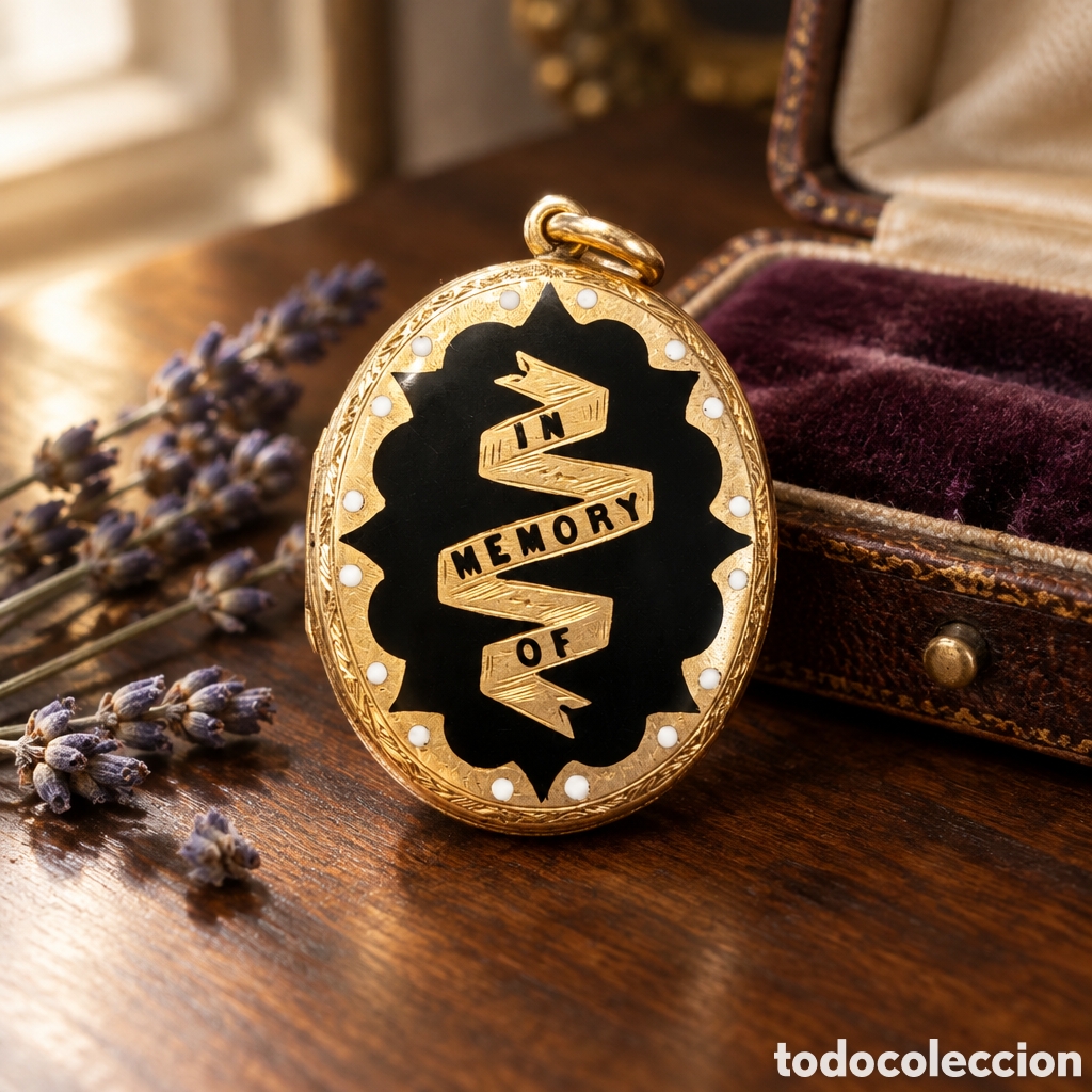 Joyeria: ANTIGUO MEDALL&Oacute;N CONMEMORATIVO ELABORADO EN ORO 9 QUILATES. EN MEMORIA DE &Eacute;POCA VICTORIANA 1860