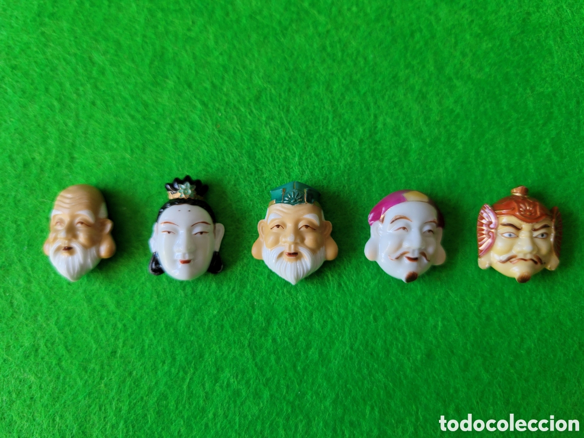 Joalharia: LOTE 5 CARAS DE SABIOS EN PORCELANA JAPONESA