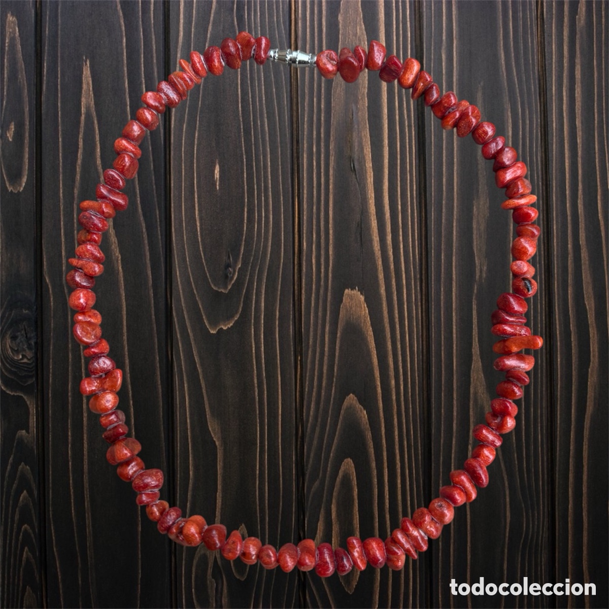 Joyeria: COLLAR DE CORAL ROJO NATURAL - 44 CM - CUENTAS DE 0,5 A 1 CM - CIERRE DE ROSCA