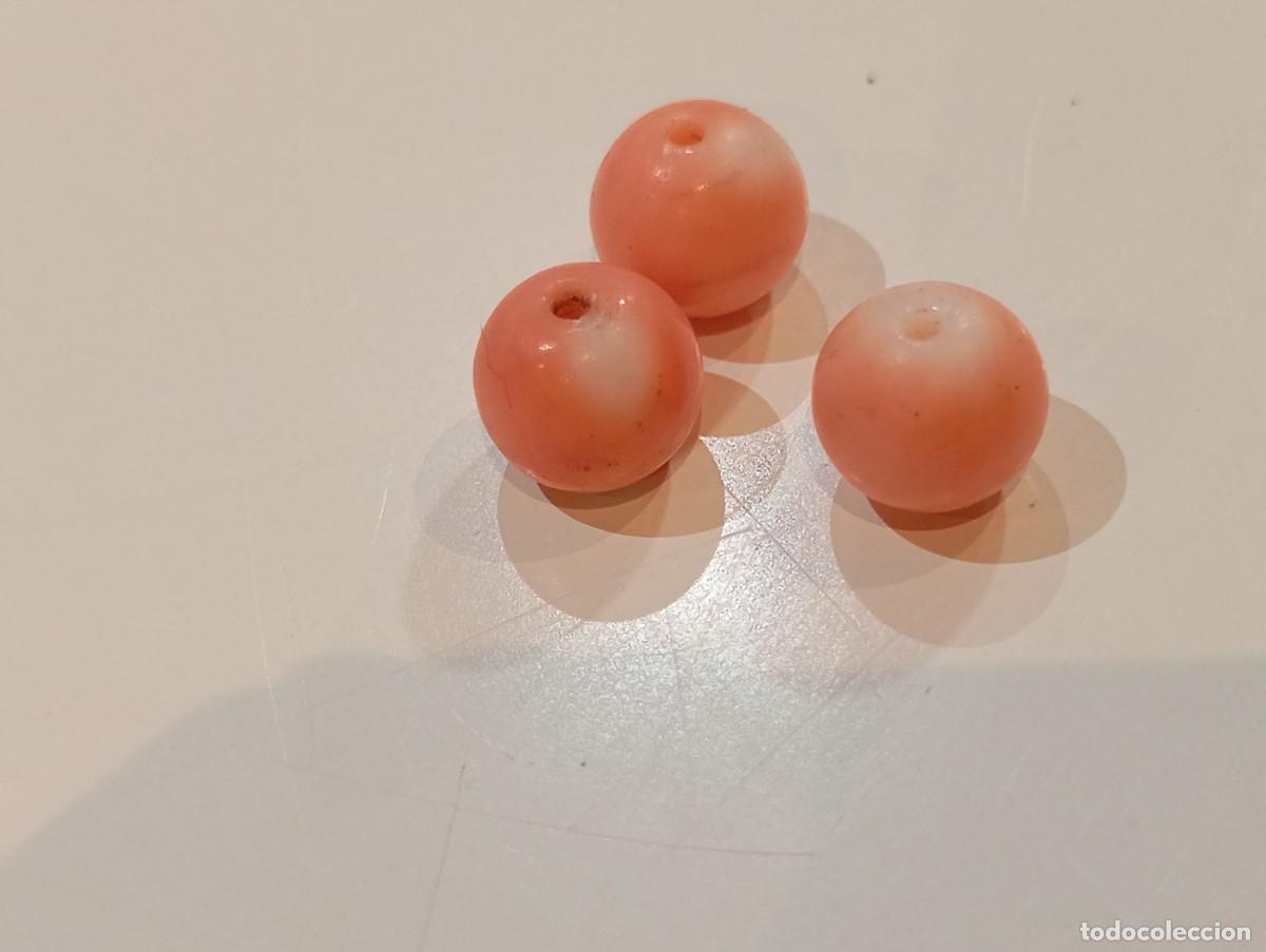 Joyeria: LOTE TRES CUENTAS DE CORAL ROSA SALM&Oacute;N NATURAL JUEGO SORTIJA PENDIENTES VER FOTOS CON ATENCI&Oacute;NN