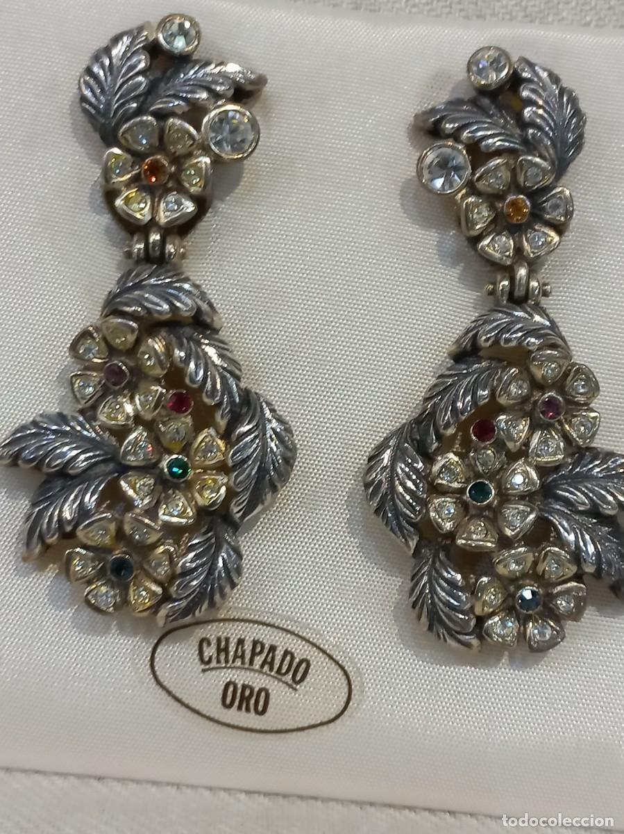 Joyeria: PENDIENTES &uml;ISABELINOS&uml;(largos) vegetales y flores (chapado p&aacute;tina)