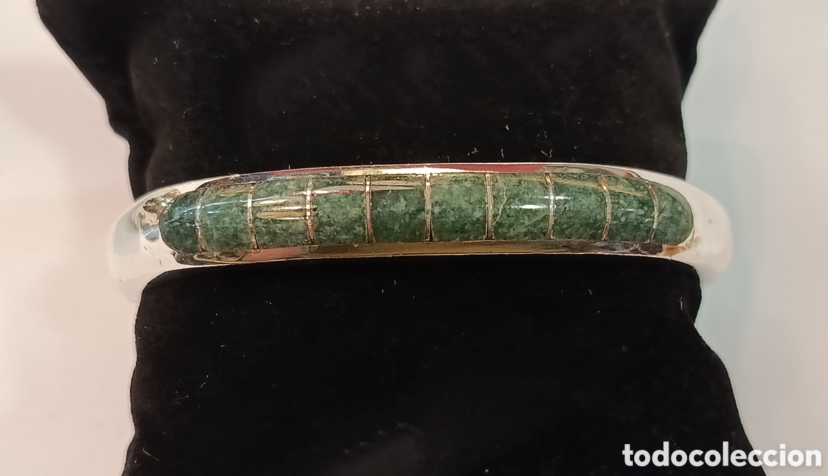 Schmuck: Pulsera de plata y crisocola o similar. M&eacute;xico Escorcia. Vintage
