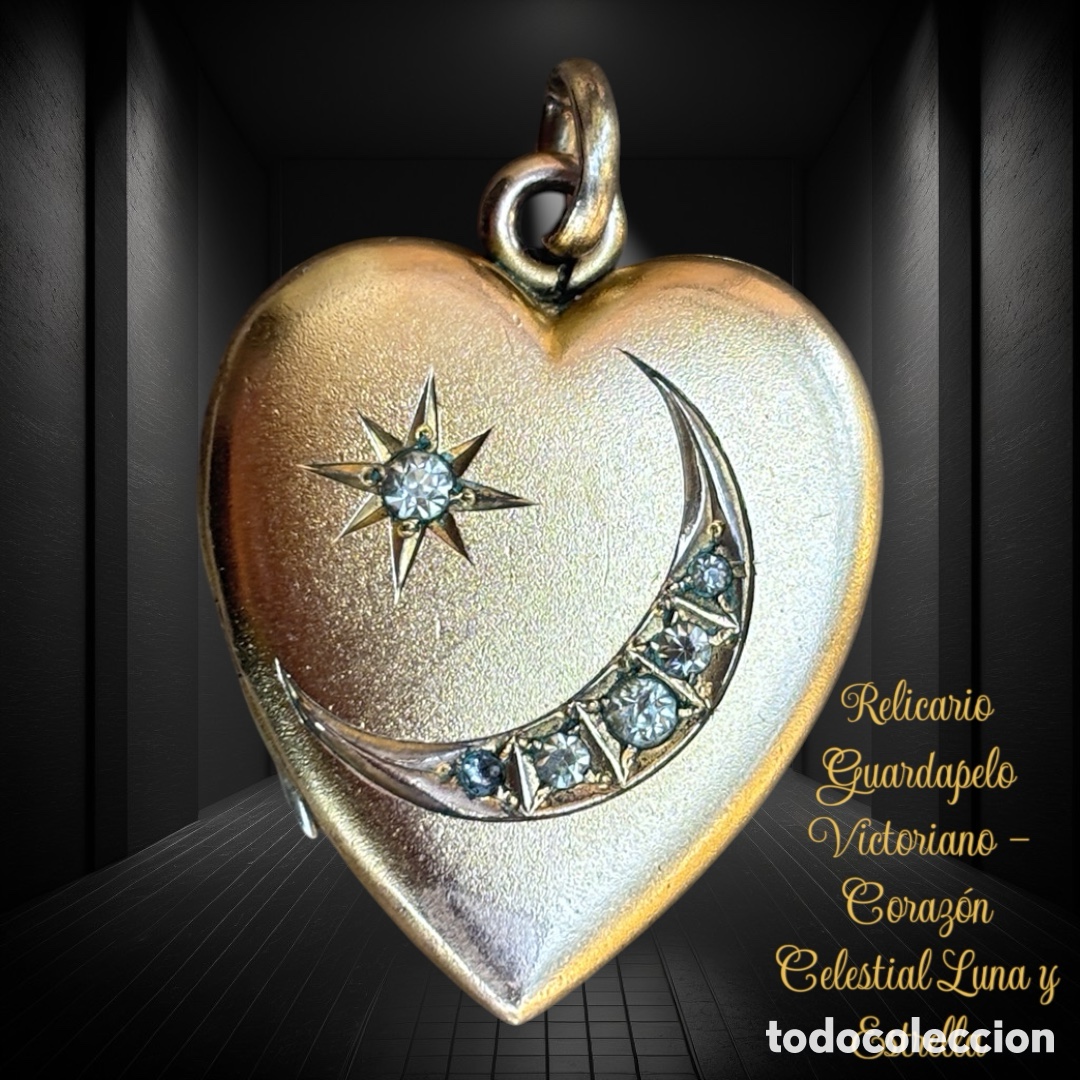 Schmuck: RELICARIO GUARDAPELO VICTORIANO &ndash; CORAZ&Oacute;N CELESTIAL LUNA Y ESTRELLA
