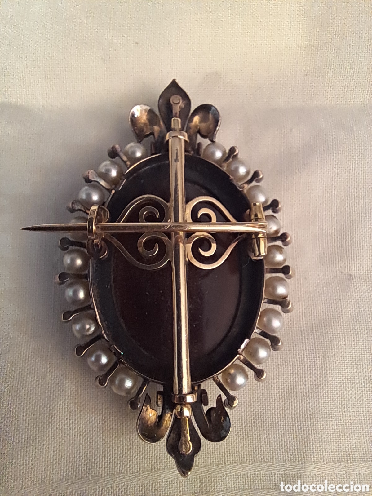 Joyeria: Camafeo antiguo con diamantes y perlas - Foto 2