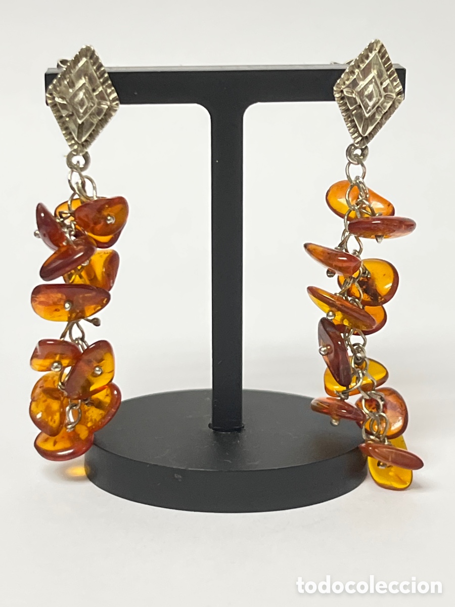Joyeria: Pendientes de plata y Ambar P541
