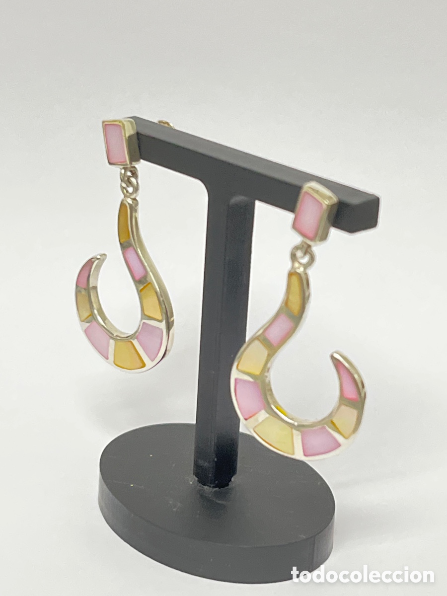 Joyeria: Pendientes de plata y nacar /P541 - Foto 2