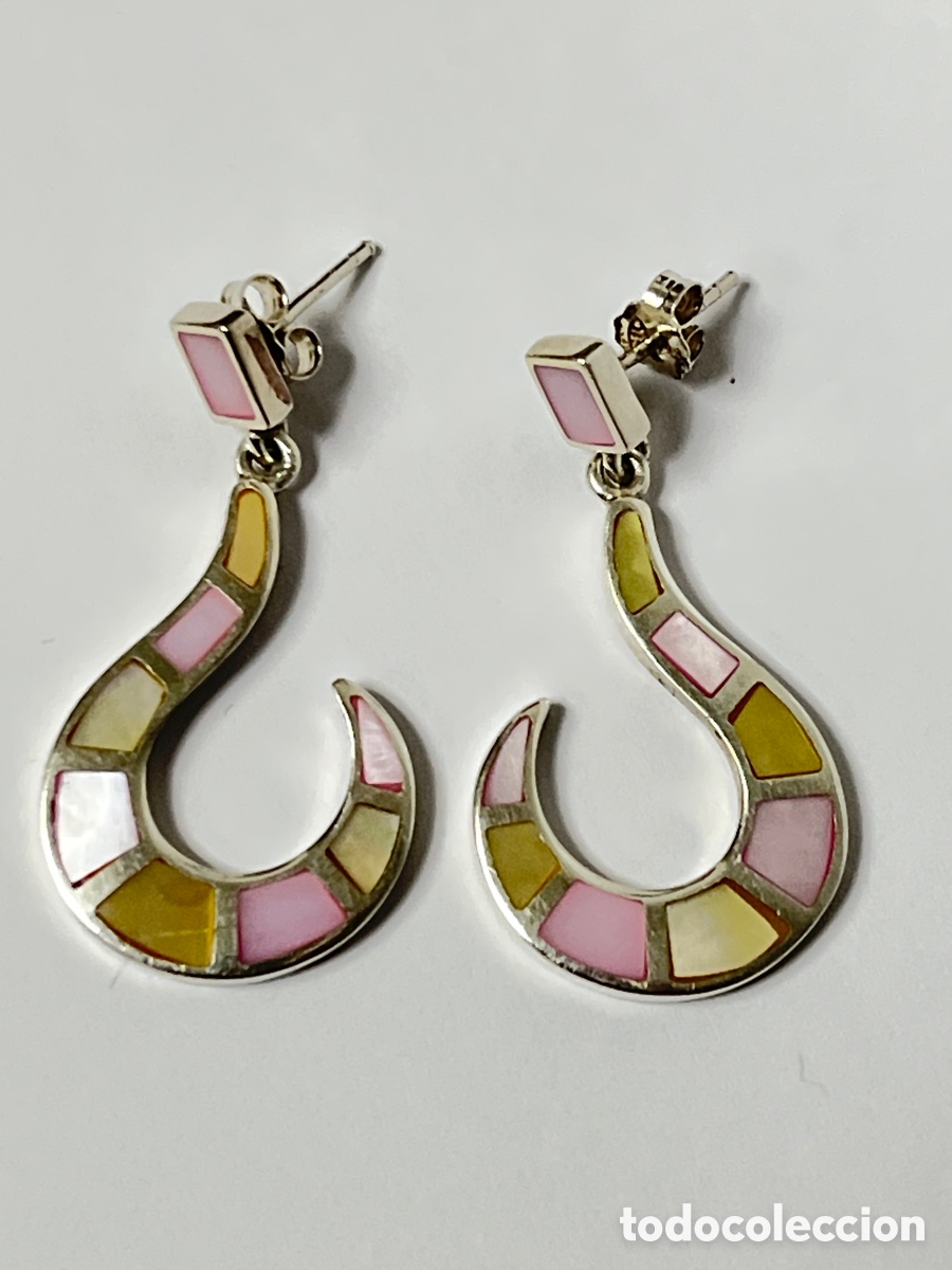 Joyeria: Pendientes de plata y nacar /P541 - Foto 5