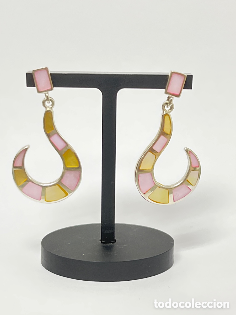 Joyeria: Pendientes de plata y nacar /P541 - Foto 1
