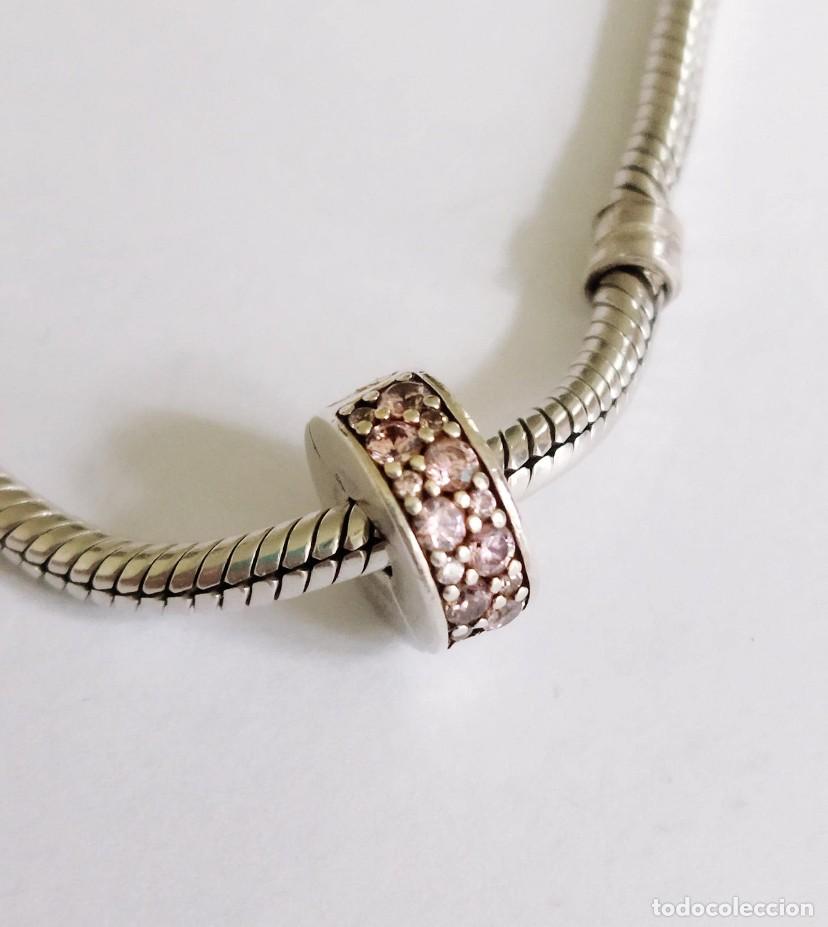 Joyeria: Aut&eacute;ntico clip Pandora de plata de ley contrastada 925 ALE con circonitas rosas