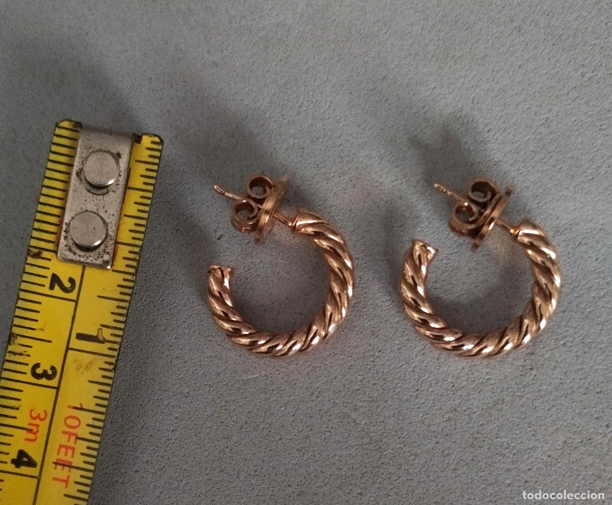 Joyeria: Pendientes de plata dorada, marca Aristocracy. - Foto 2