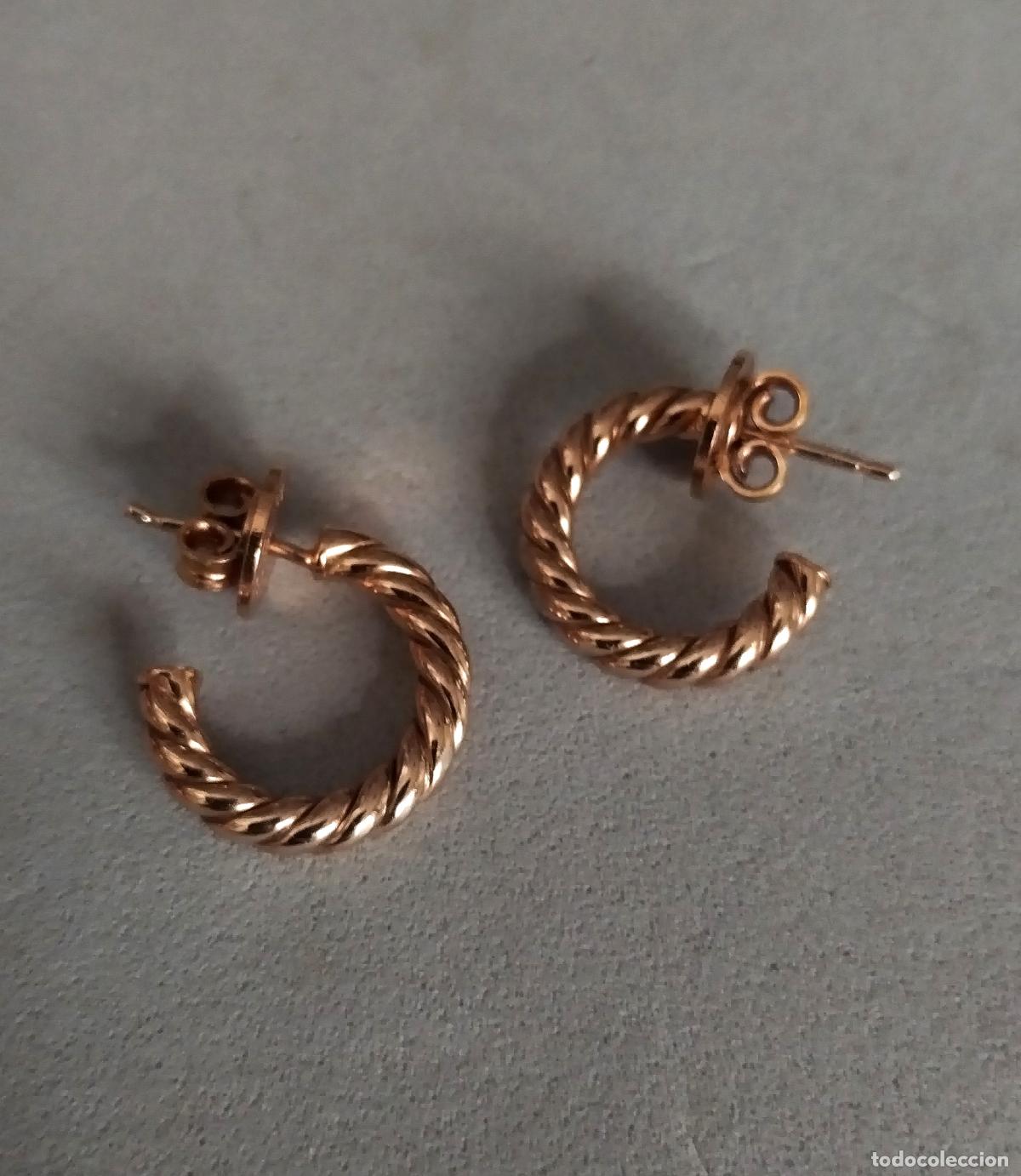 Joyeria: Pendientes de plata dorada, marca Aristocracy. - Foto 3