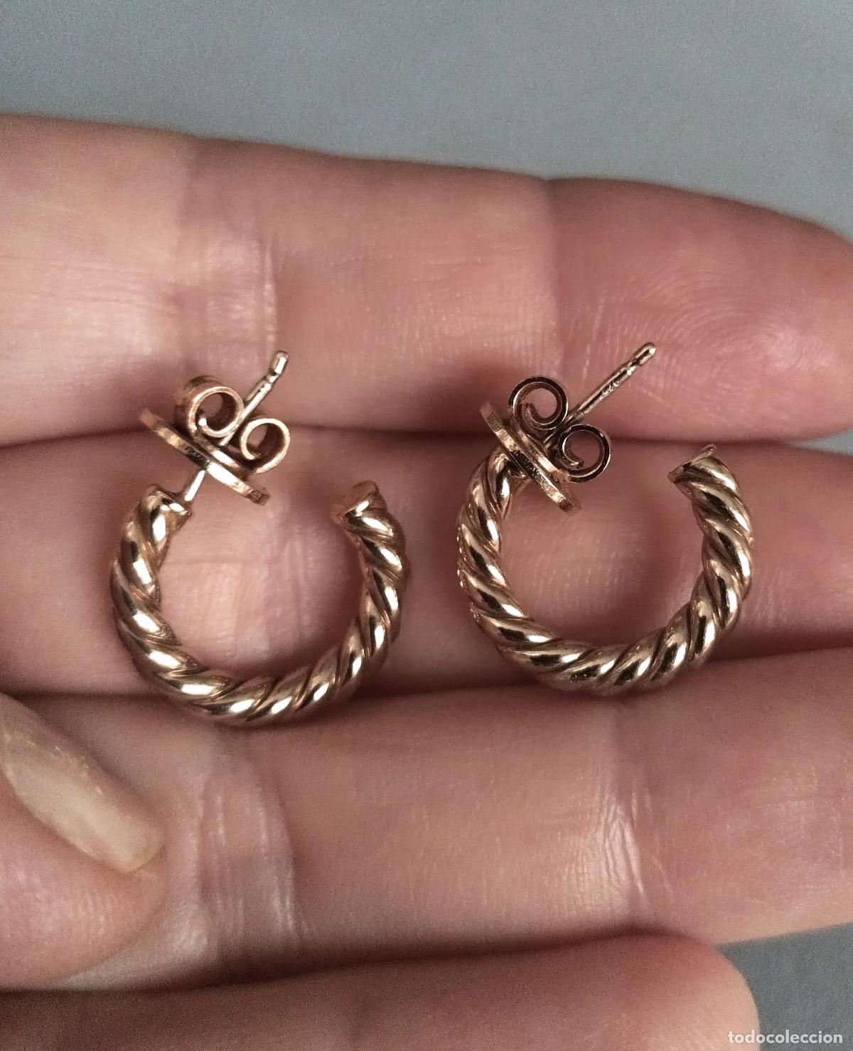 Joaillerie: Pendientes de plata dorada, marca Aristocracy.