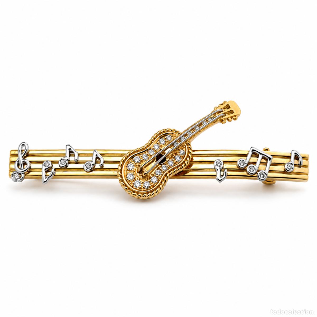 Joyeria: Broche de Guitarra en Oro con Diamantes - Foto 1