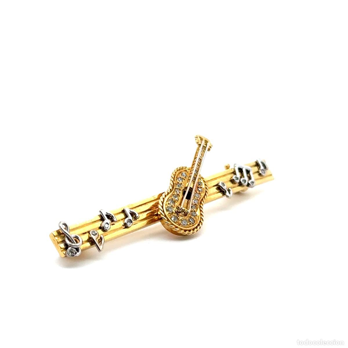 Joyeria: Broche de Guitarra en Oro con Diamantes - Foto 2