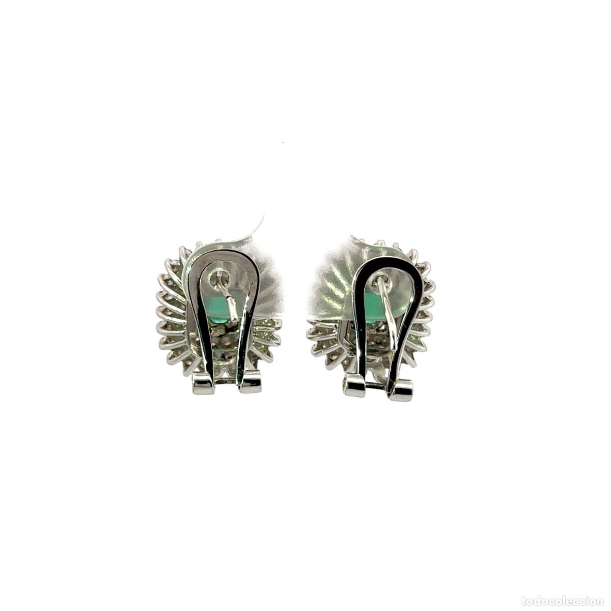 Joyeria: Pendientes de Esmeralda tipo Racimo en Oro Blanco - Foto 3