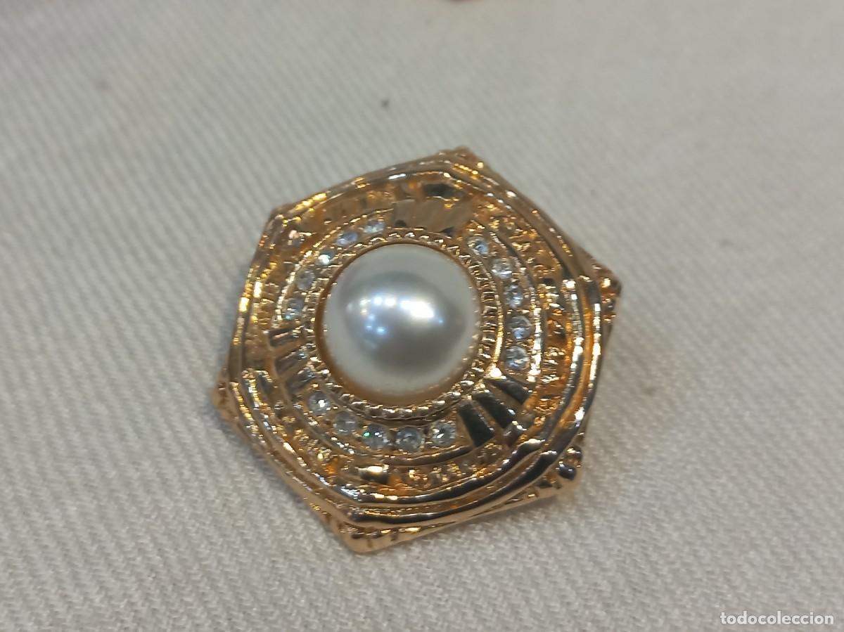 Joyeria: PENDIENTES (bot&oacute;n-chapados) &uml;VICTORIANO&uml; hexagonal-perl&oacute;n central - Foto 7