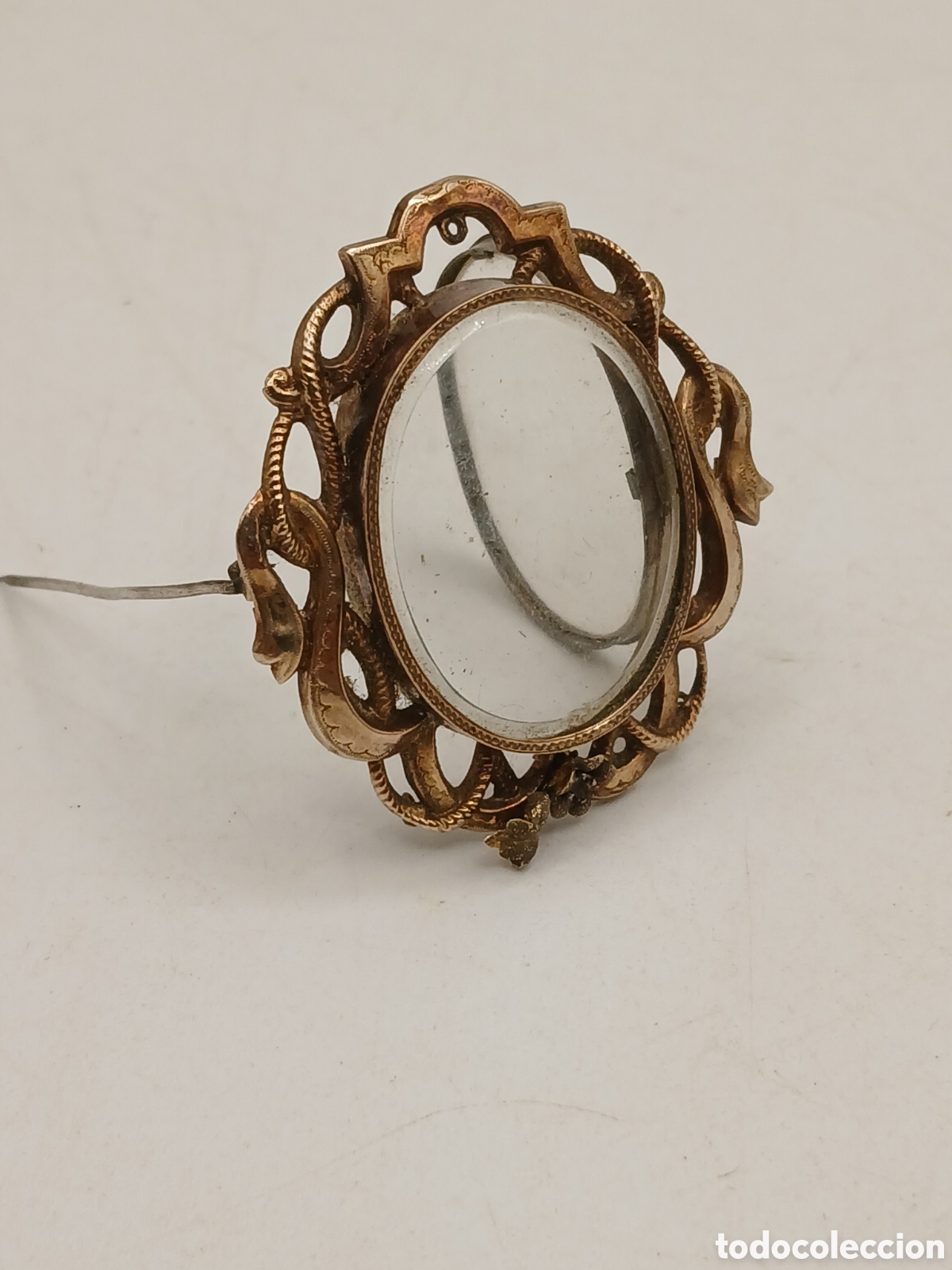Jewelry: Antiguo broche portafoto victoriano oro 14quilates