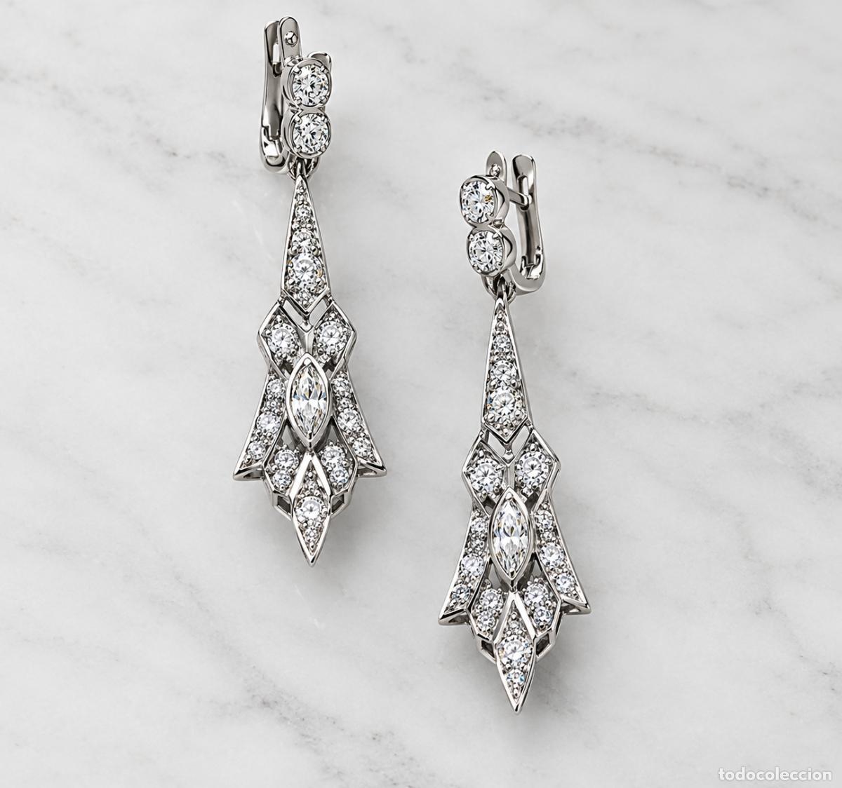 Jewelry: PENDIENTES DE ORO BLANCO 18K