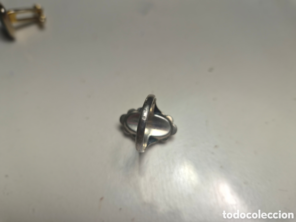 Joyeria: Sortija vintage de plata con marcasitas