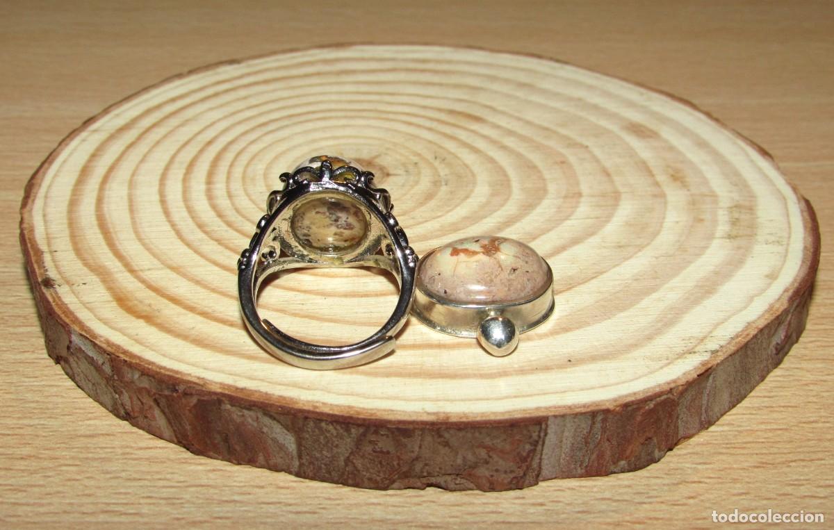 Joyeria: Lote anillo sortija ajustable y colgante con &oacute;palos - Foto 3