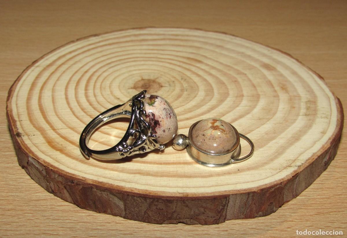 Joyeria: Lote anillo sortija ajustable y colgante con &oacute;palos - Foto 4