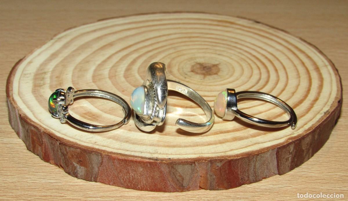 Joyeria: Lote colecci&oacute;n 3 anillos sortijas &oacute;palos - Foto 3