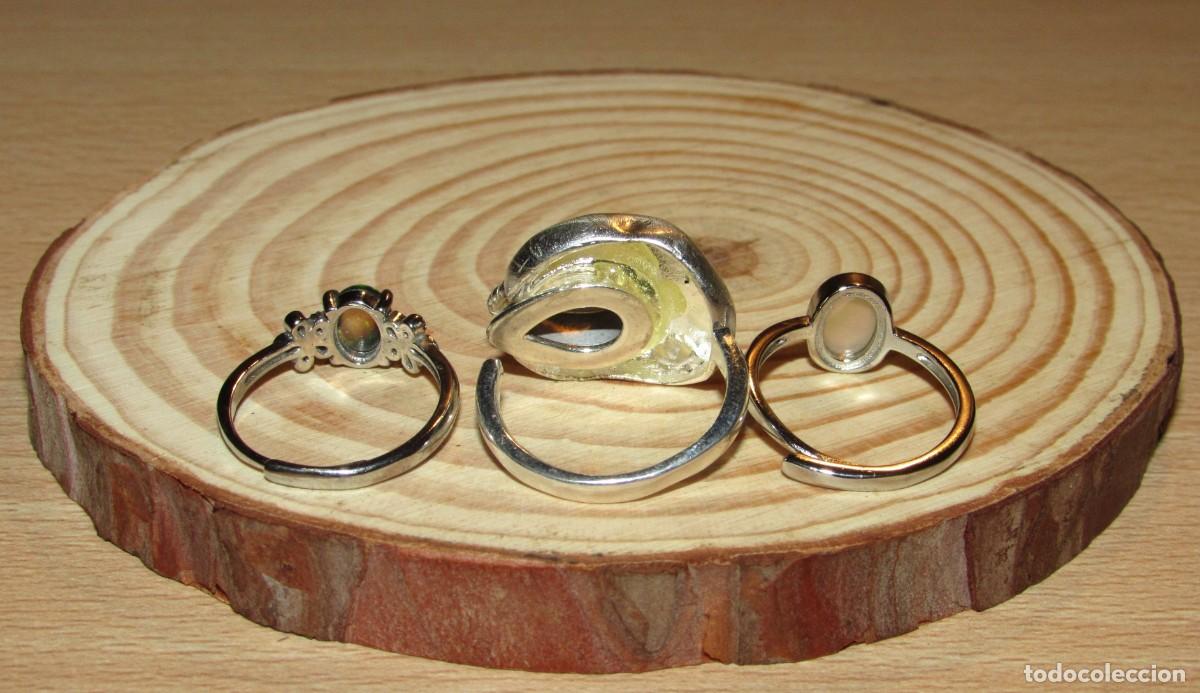 Joyeria: Lote colecci&oacute;n 3 anillos sortijas &oacute;palos - Foto 4