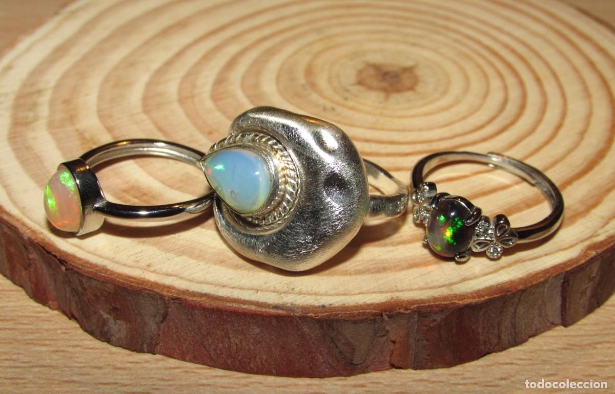 Joyeria: Lote colecci&oacute;n 3 anillos sortijas &oacute;palos - Foto 5