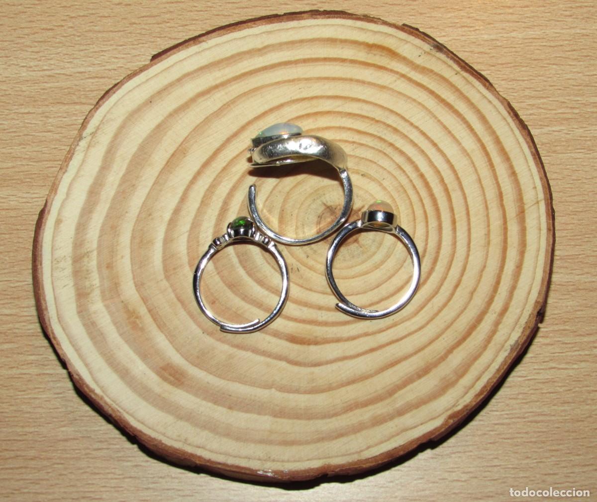Joyeria: Lote colecci&oacute;n 3 anillos sortijas &oacute;palos - Foto 7