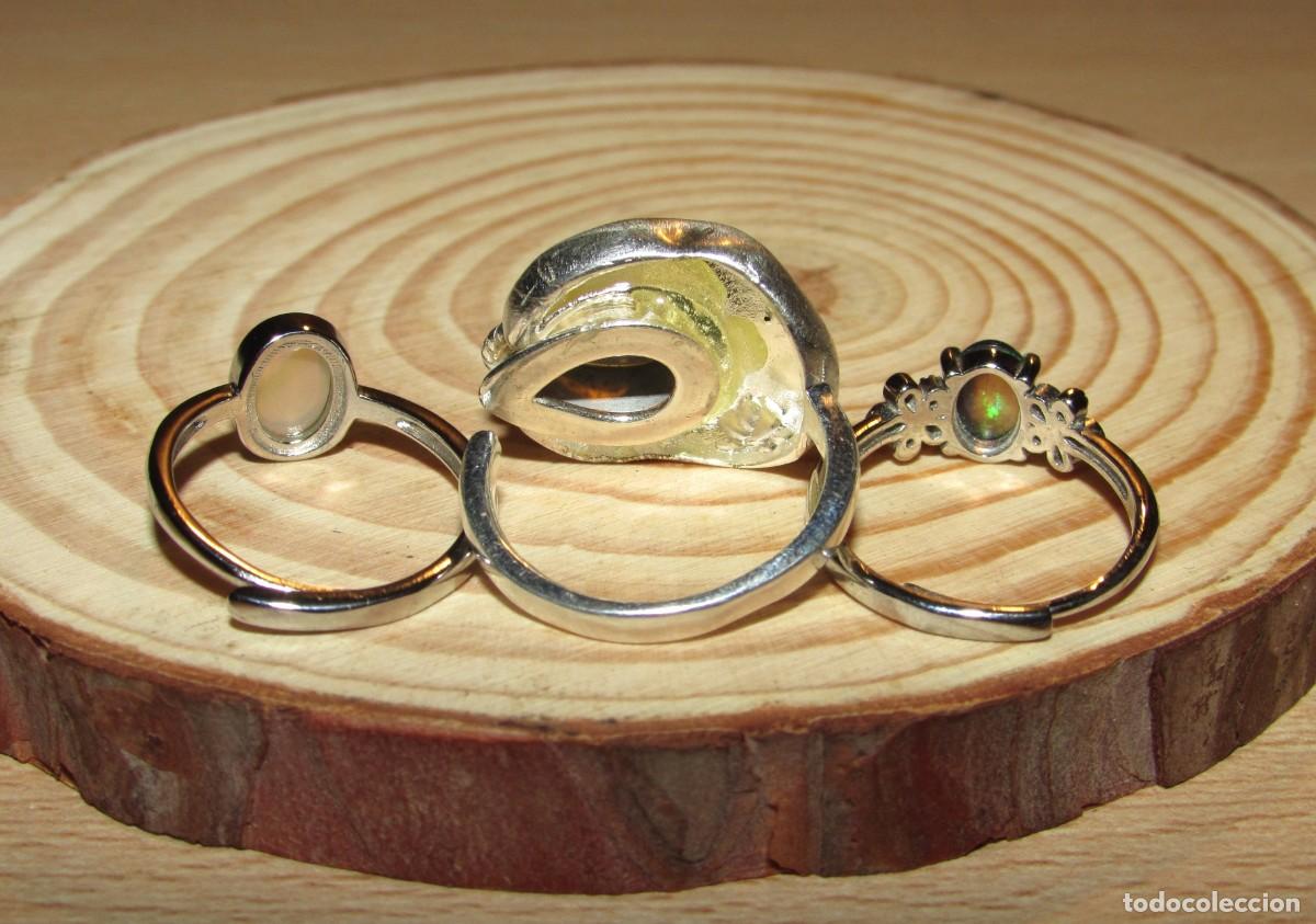 Joyeria: Lote colecci&oacute;n 3 anillos sortijas &oacute;palos - Foto 9