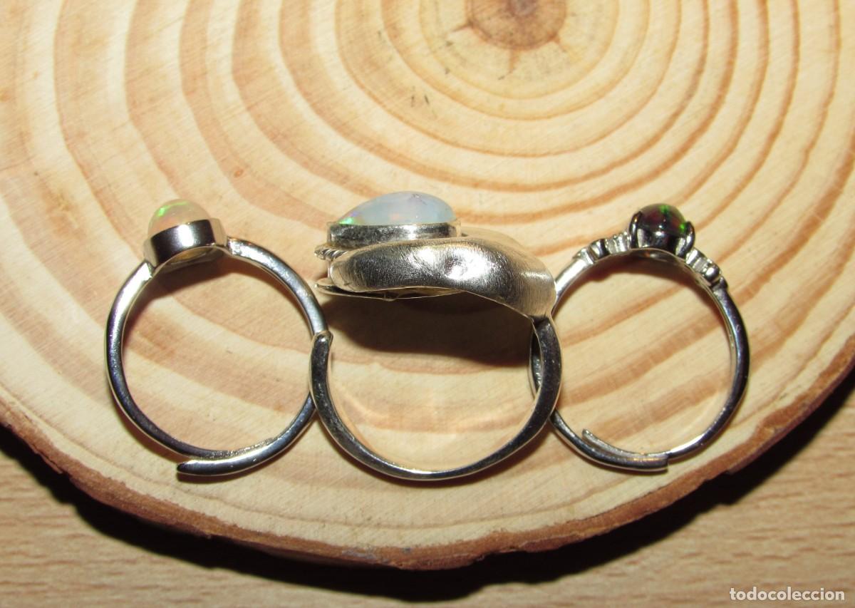 Joyeria: Lote colecci&oacute;n 3 anillos sortijas &oacute;palos - Foto 10