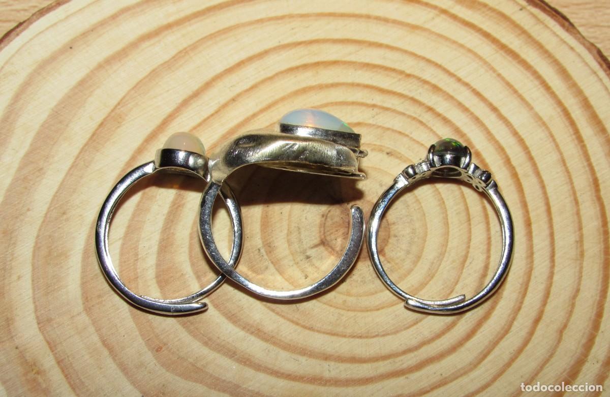 Joyeria: Lote colecci&oacute;n 3 anillos sortijas &oacute;palos - Foto 11
