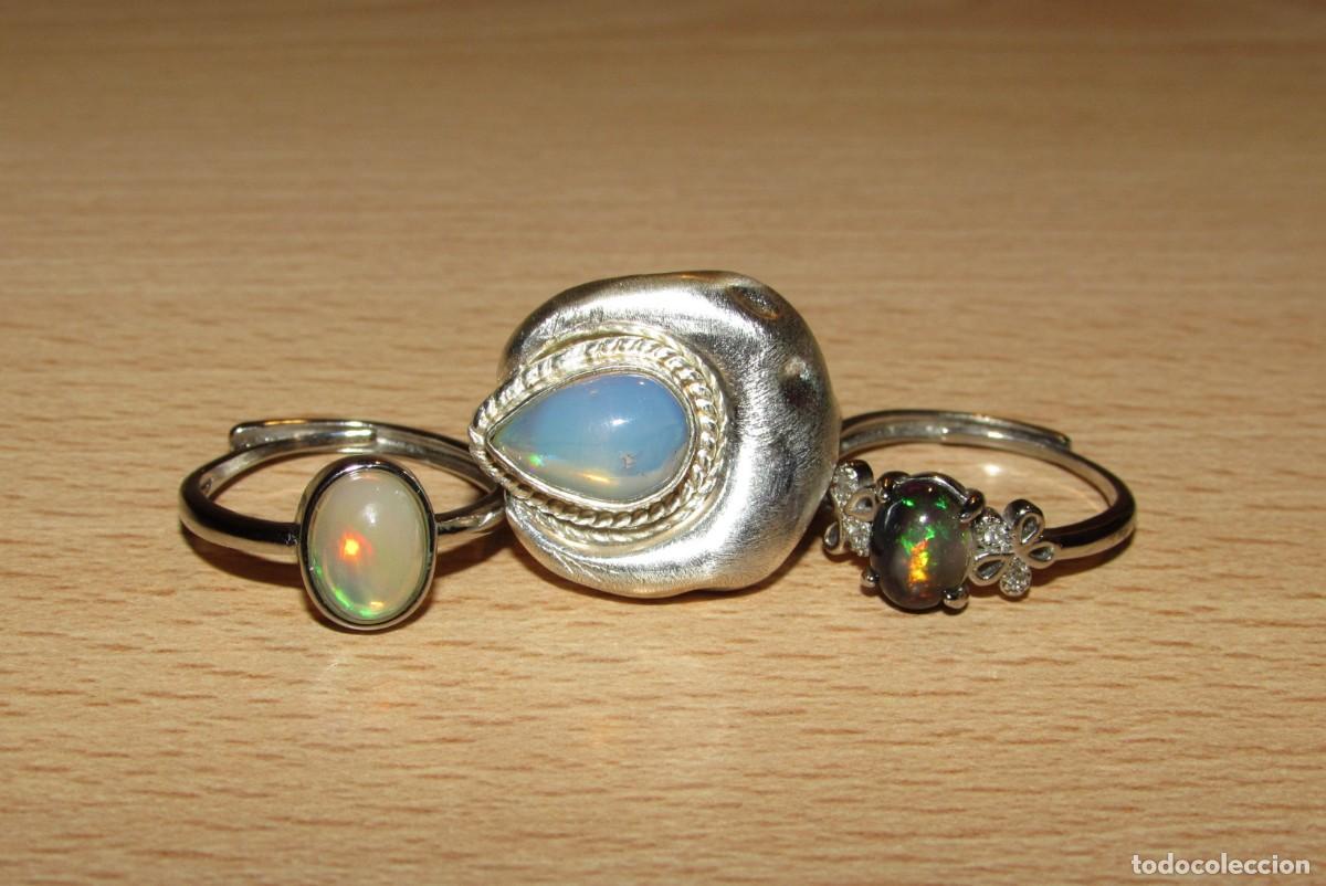 Joyeria: Lote colecci&oacute;n 3 anillos sortijas &oacute;palos - Foto 12