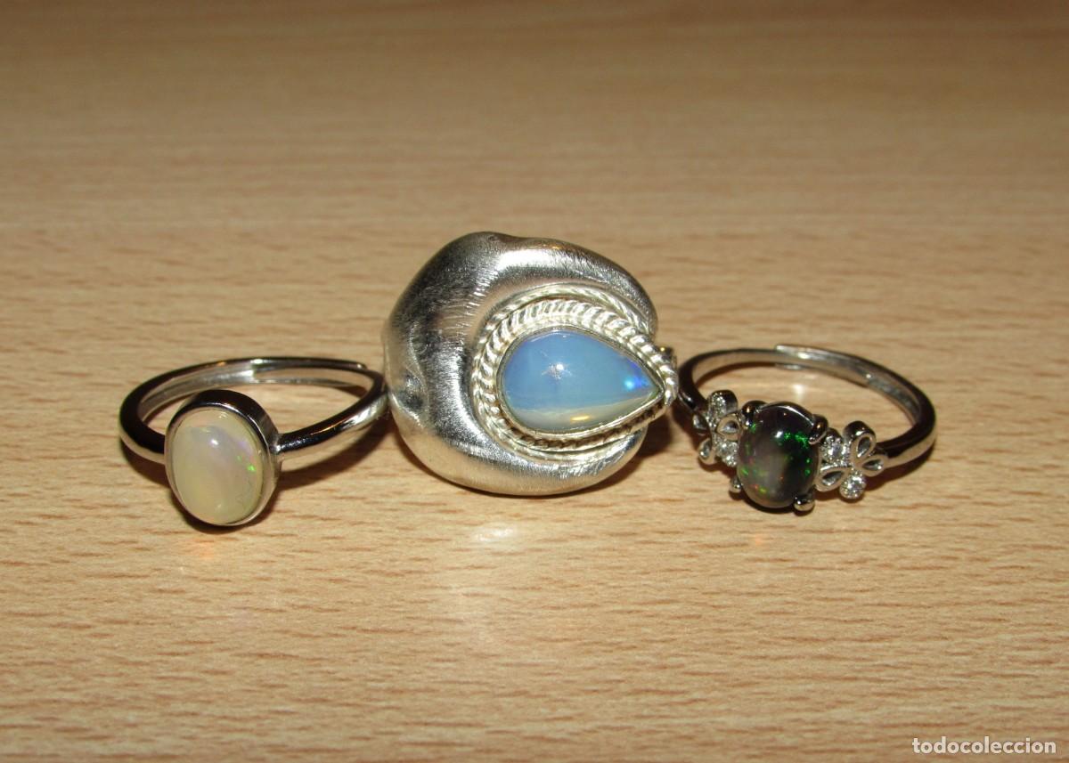 Joyeria: Lote colecci&oacute;n 3 anillos sortijas &oacute;palos - Foto 14