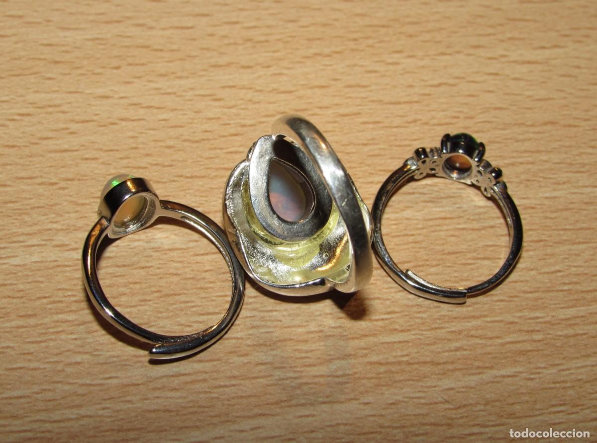 Joyeria: Lote colecci&oacute;n 3 anillos sortijas &oacute;palos - Foto 15