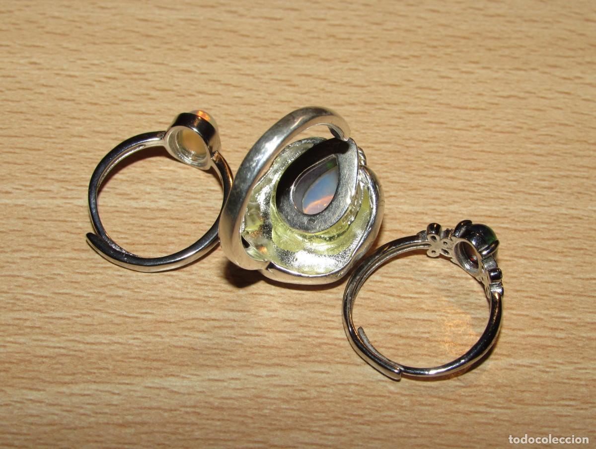 Joyeria: Lote colecci&oacute;n 3 anillos sortijas &oacute;palos - Foto 16