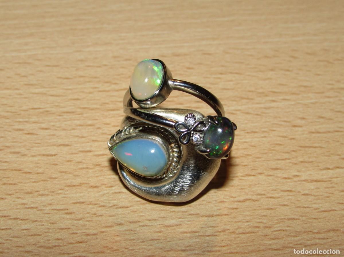 Joyeria: Lote colecci&oacute;n 3 anillos sortijas &oacute;palos - Foto 21