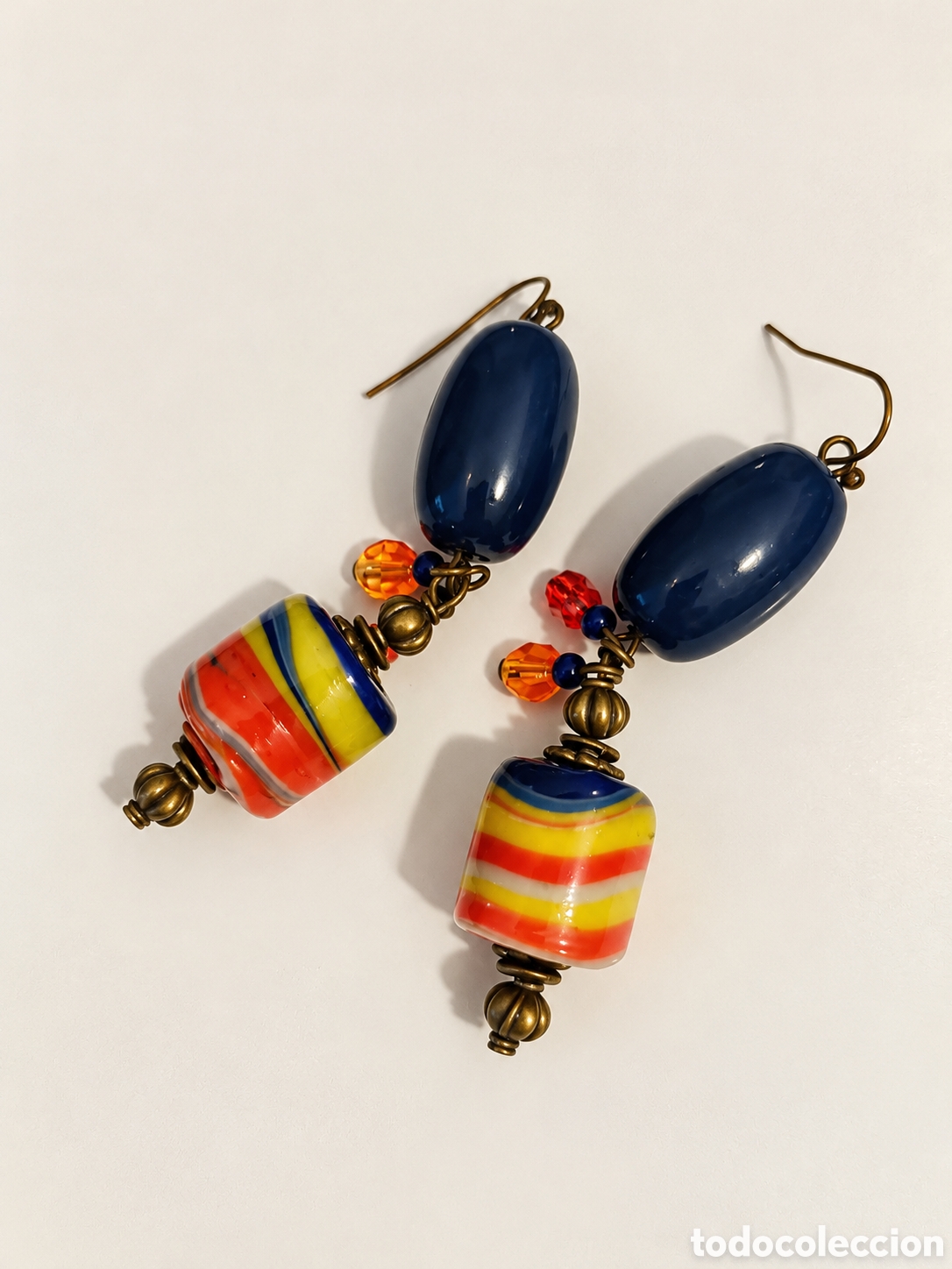 Joyeria: Pendientes de cristal africano antiguo &eacute;tnicos