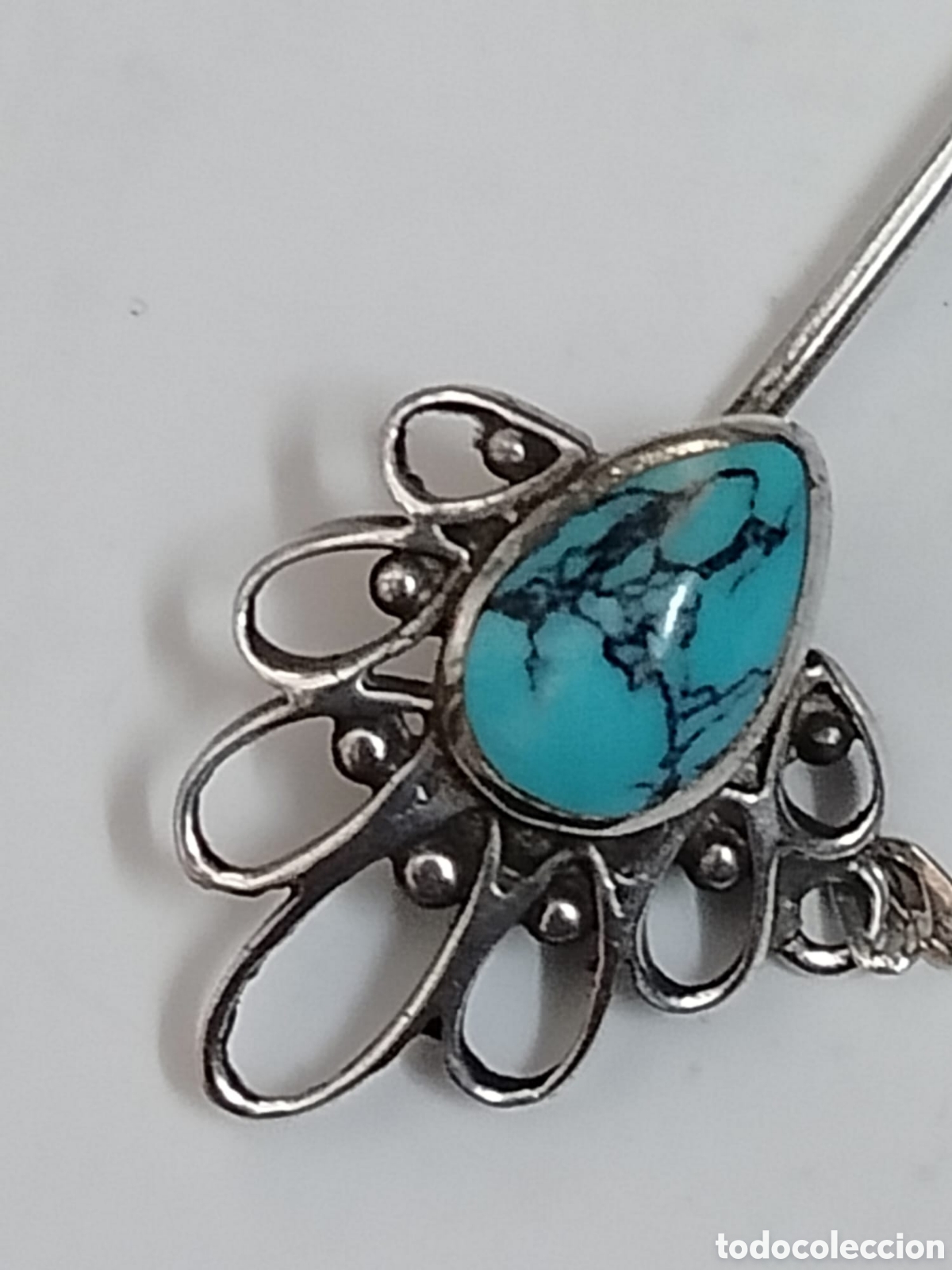 Joyeria: alfiler de plata y turquesa - Foto 2