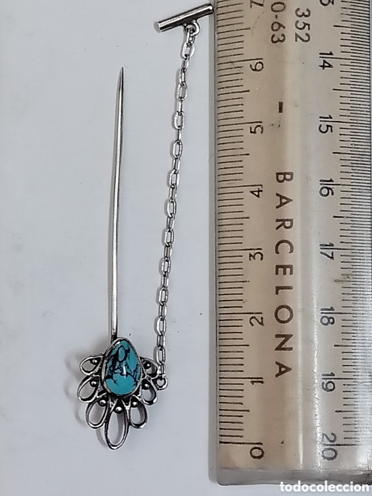 Joyeria: alfiler de plata y turquesa - Foto 3