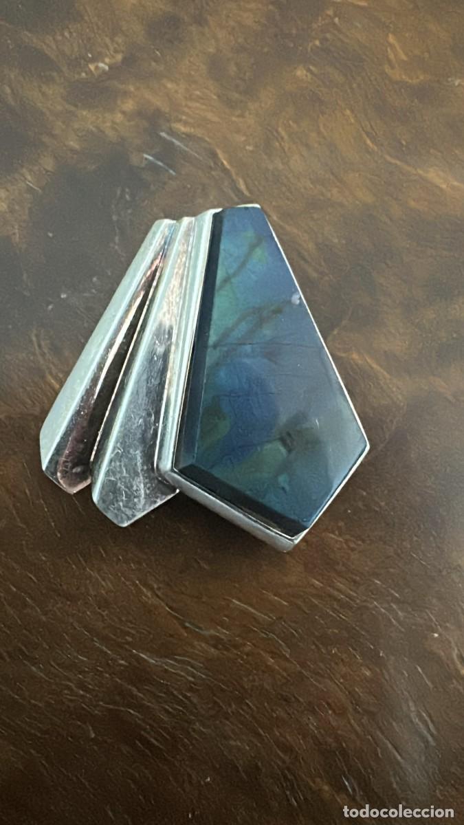 Joyeria: Broche / Colgante FINLANDIA conmemorativo de Plata de Ley 925 y Espectrolita (Urpo Kajander, 1997)